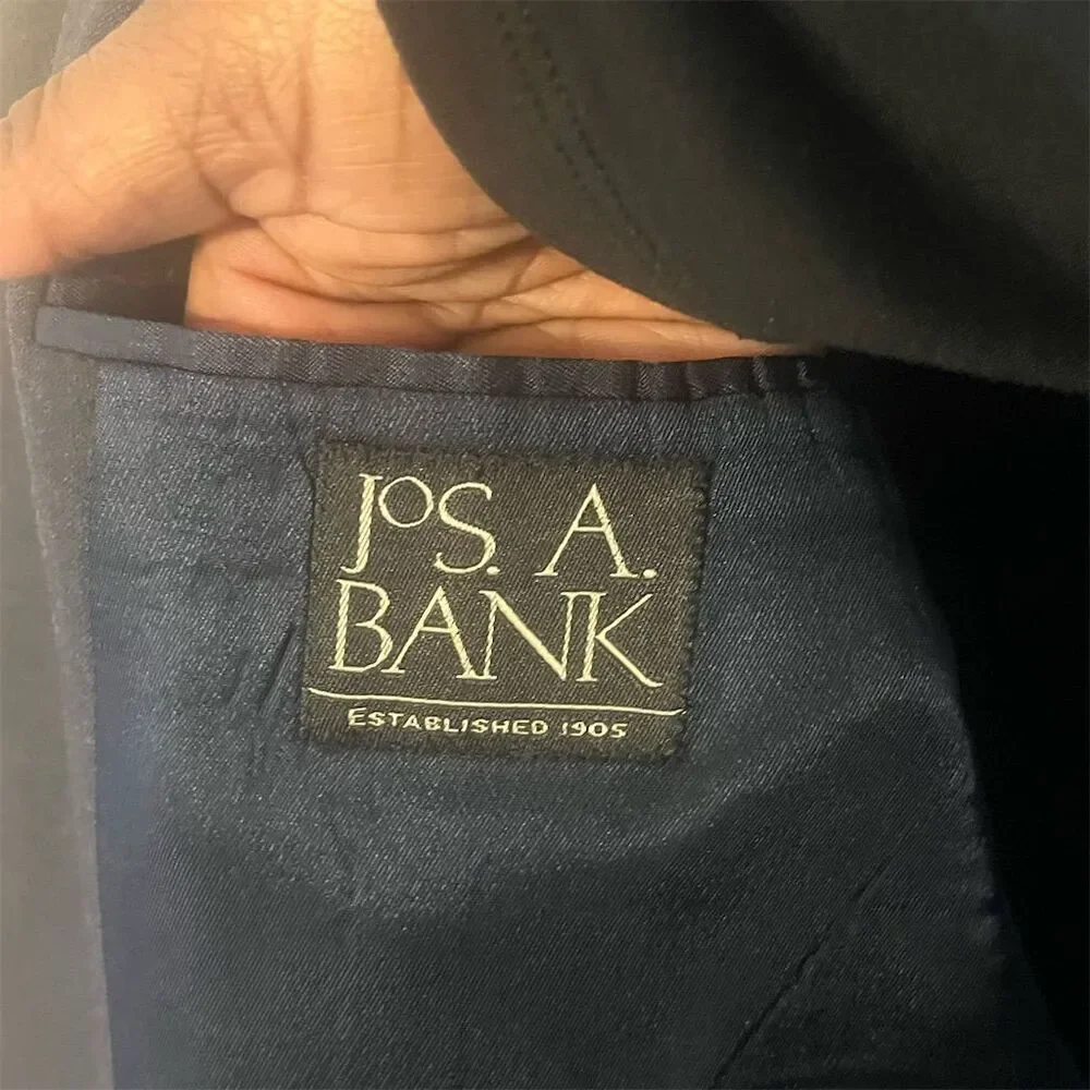 Jos A Banks Men's Wool Blend Blazer Sports Coat‎ Jacket Dark Gray 44R